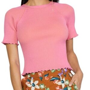 Current Air LA ribbed cross back top with cutouts